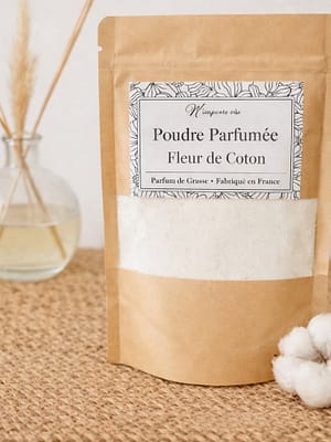 poudre parfumee fleur de coton parfum linge frais maison
