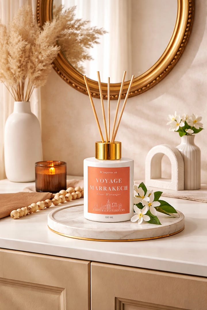 diffuseur bâton 100ml parfum maison fleur oranger intérieur chaleureux