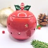 brule parfum boule de noel rouge en céramique