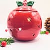 brûle-parfum Boule de noël rouge en céramique