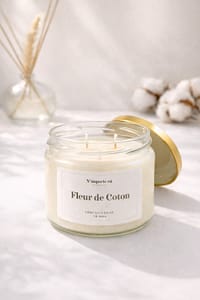 bougie fleur de coton parfum doux cire vegetale collection boheme