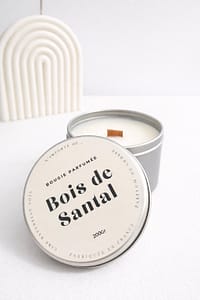Bougie Pot métal Senteur bois de santal