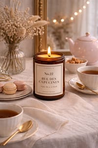 bougie parfumée thé noir vanille épicée ambiance salon parisien