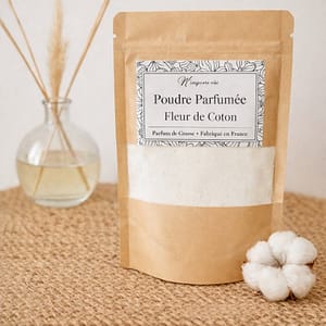 poudre parfumee fleur de coton parfum linge frais maison