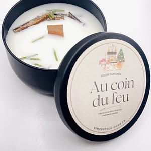 Bougie parfumée au coin du feu senteur Feu de bois