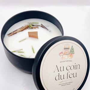 Bougie parfumée au coin du feu senteur Feu de bois