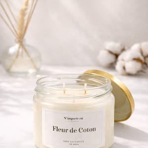 bougie fleur de coton parfum doux cire vegetale collection boheme