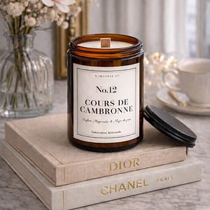 Bougie parfumée magnolia Cours de Cambronne ambiance bohème chic fleurs séchées intérieur parisien