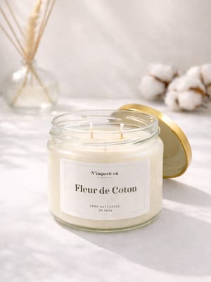 bougie fleur de coton parfum doux cire vegetale collection boheme