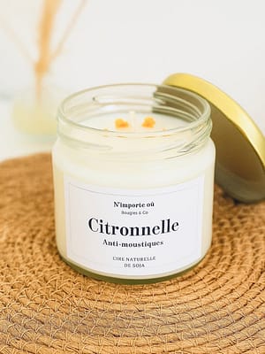 bougie Parfumée citronnelle anti moustique