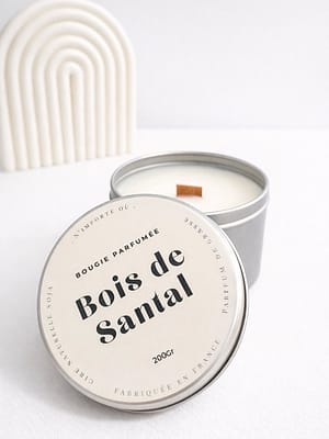 Bougie Pot métal Senteur bois de santal