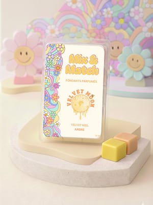 Boîte de fondants parfumés Velvet Moon miel & ambre, ambiance soirée groovy et enveloppante