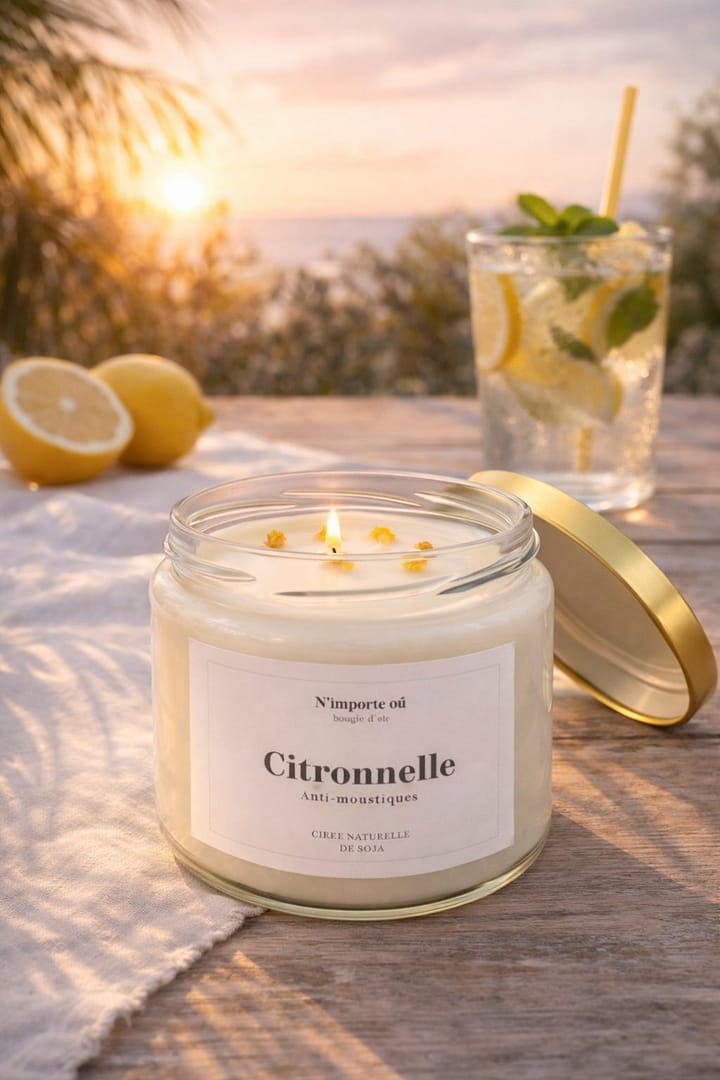 bougie citronnelle parfum frais cire vegetale collection boheme