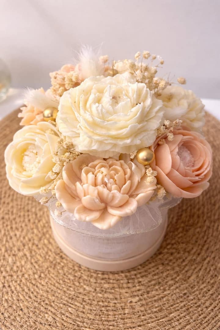 Bouquet éternel Blush cire vegetale.