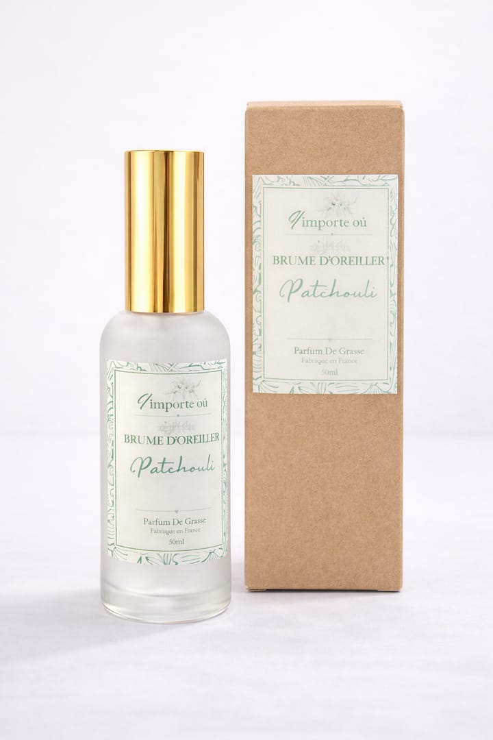 brume d'oreiller patchouli parfum boise chambre linge de lit
