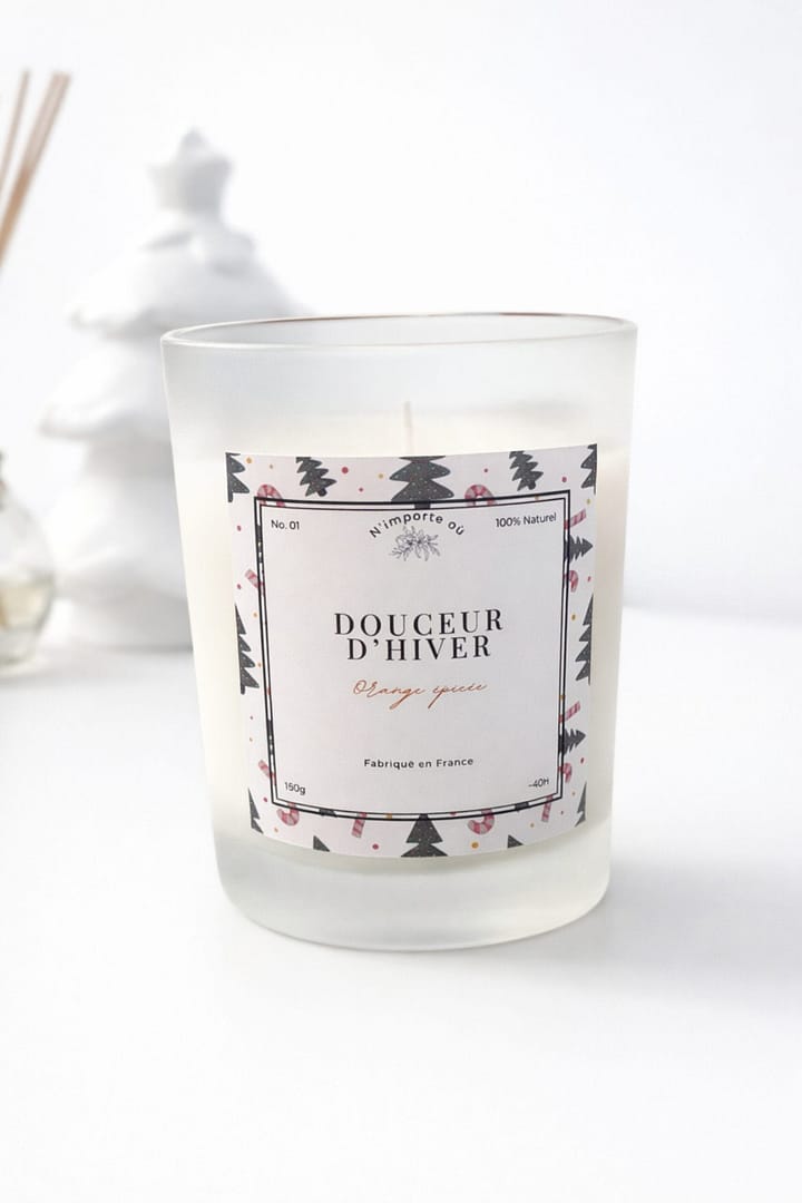 Douceur d’Hiver, bougie parfumée orange épicée,