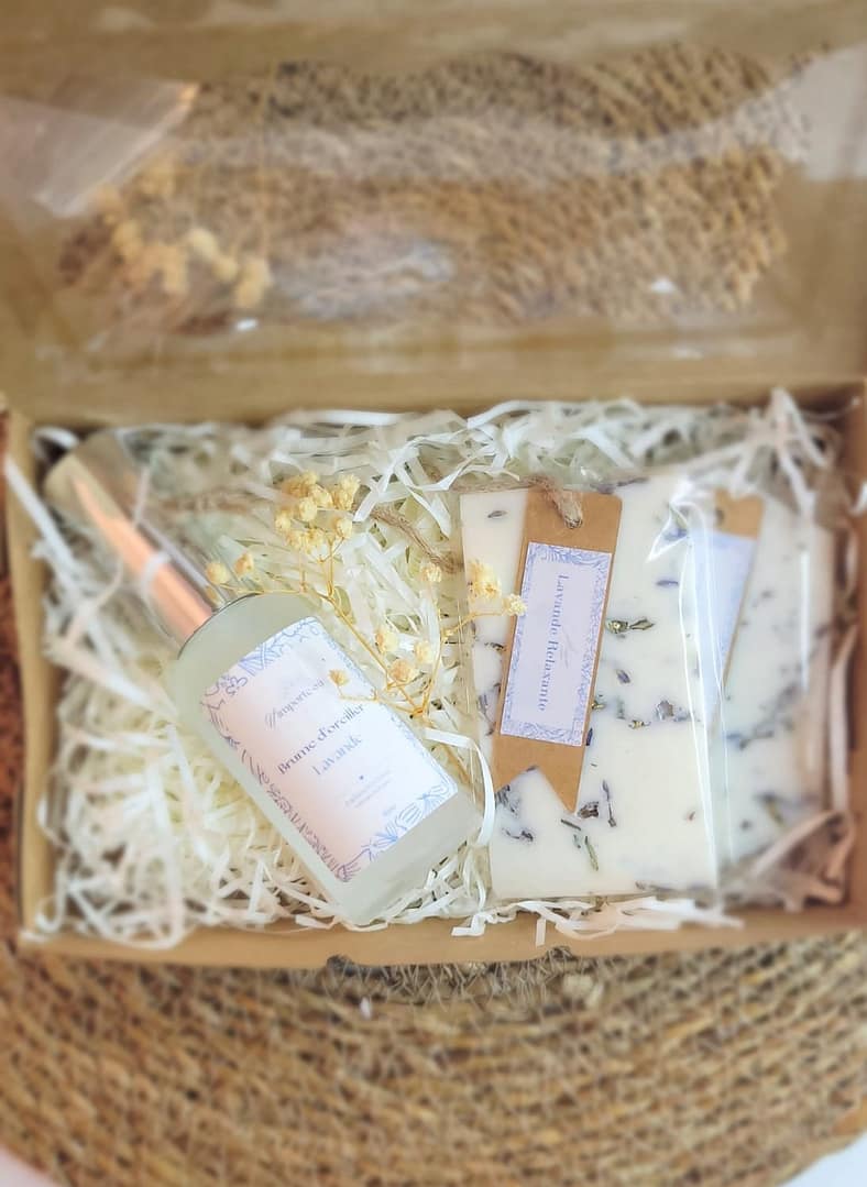 COFFRET Parfumé tendresse suspensions et brume d’oreiller ouvert