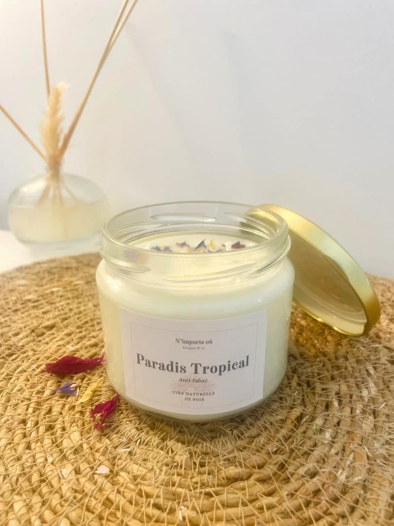 bougie parfumée grand format tropical anti-tabac